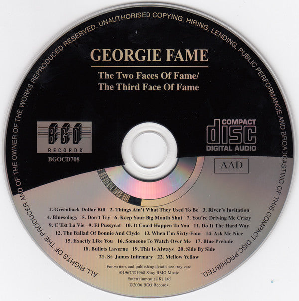 Georgie Fame : The Two Faces Of Fame / The Third Face Of Fame (CD, Comp, RM, Sli)