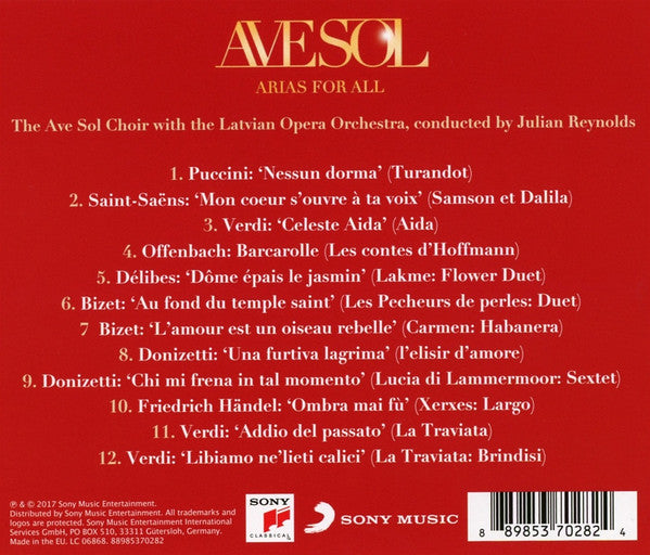 Riga Chamber Choir "Ave Sol" : Arias For All (CD, Album)