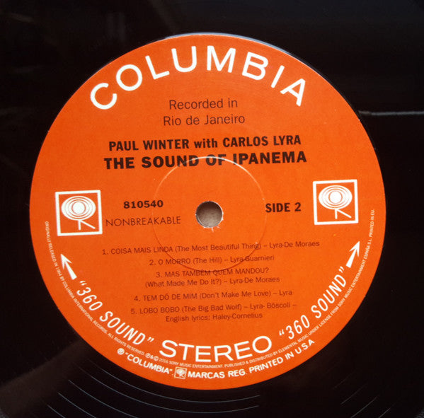 Paul Winter (2) With Carlos Lyra : The Sound Of Ipanema (LP, Album, Ltd, RE, 180)