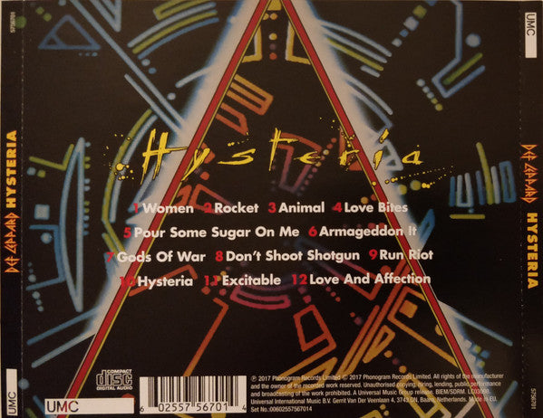 Def Leppard : Hysteria (CD, Album, RE, RM)