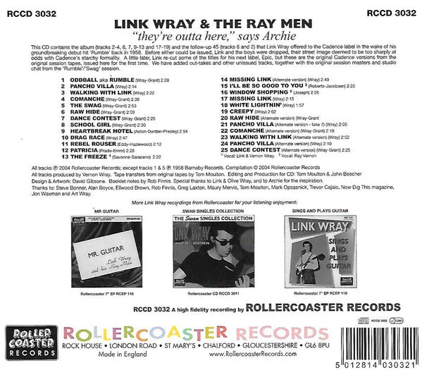 Link Wray And His Ray Men : "They're Outta Here," Says Archie (CD, Comp)