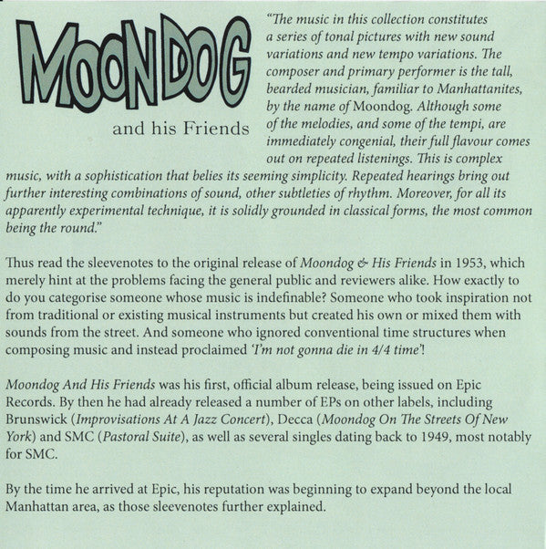 Moondog (2) : Moondog And His Friends (CD, Album, RE)