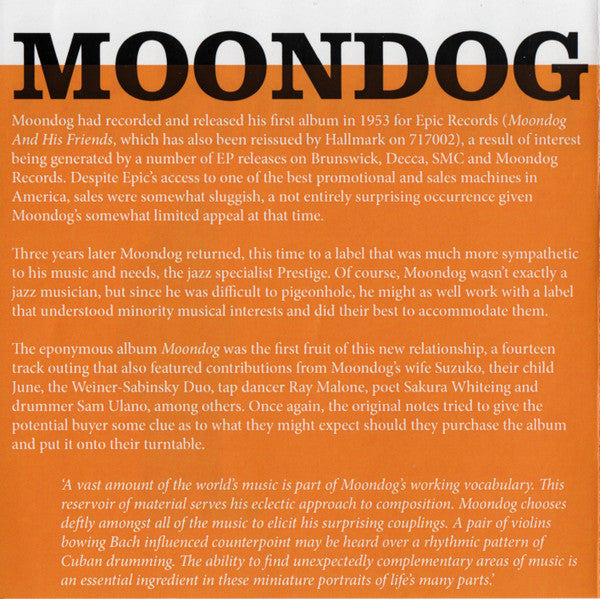 Moondog (2) : Moondog (CD, Album, RE)