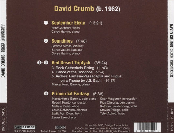 David Crumb : Red Desert (CD, Album)