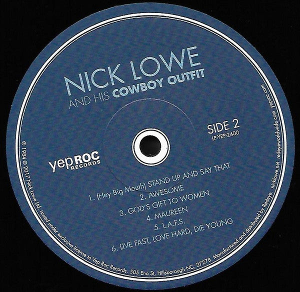 Nick Lowe And His Cowboy Outfit : Nick Lowe And His Cowboy Outfit (LP, Album, RE, RM + 7", Single)