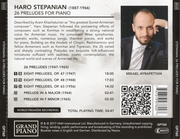 Haro Stepanian – Mikael Ayrapetyan : 26 Preludes For Piano (CD)