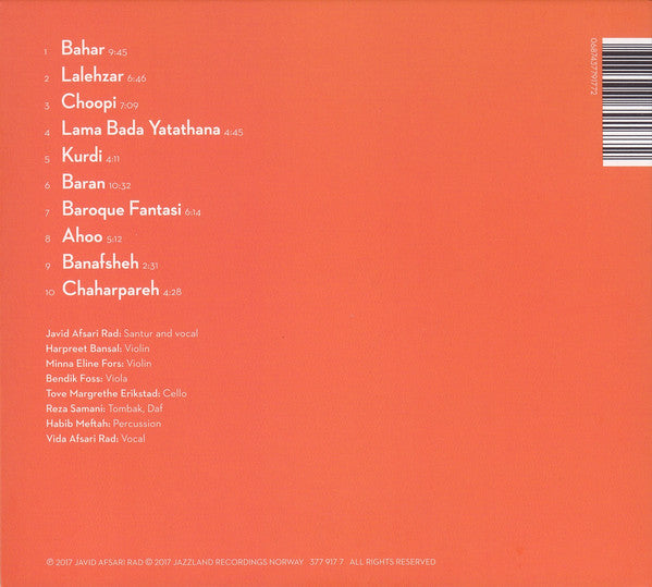 Javid Afsari Rad Ensemble : Lalehzar (CD, Album)