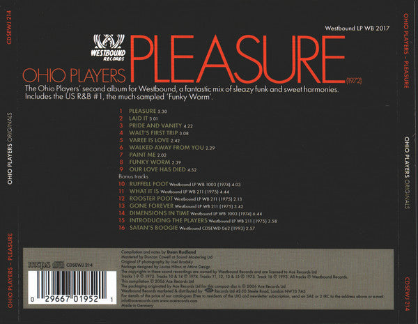 Ohio Players : Pleasure (CD, Album, RE, RM)
