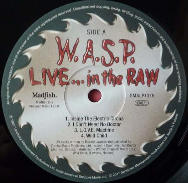 W.A.S.P. : Live... In The Raw (2xLP, Album, RE, Gat)