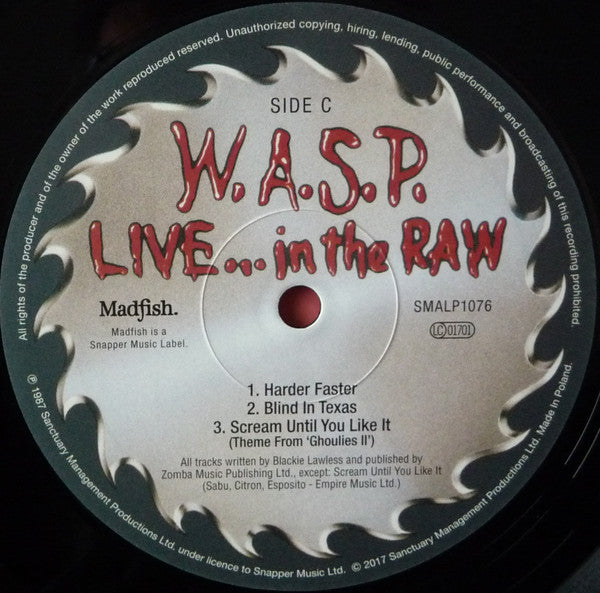 W.A.S.P. : Live... In The Raw (2xLP, Album, RE, Gat)