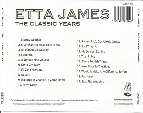 Etta James : The Classic Years (CD, Comp)