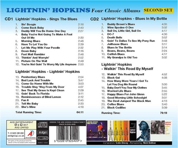 Lightnin' Hopkins : Four Classic Albums - Second Set (2xCD, Comp, RM)
