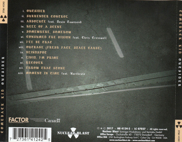 Comeback Kid : Outsider (CD, Album)