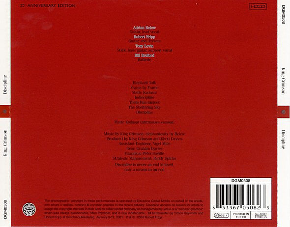 King Crimson : Discipline (HDCD, Album, RE, RM)
