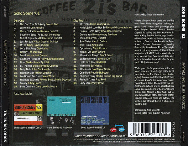 Various : Soho Scene ’61 (Jazz Goes Mod) (2xCD, Comp)