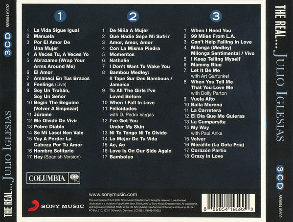 Julio Iglesias : The Real... Julio Iglesias (3xCD, Comp)