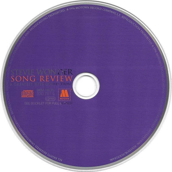 Stevie Wonder : Song Review - A Greatest Hits Collection (CD, Comp, RE, PMD)