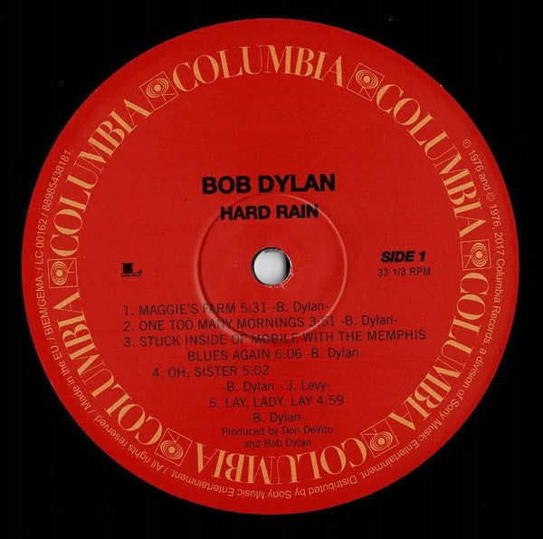 Bob Dylan : Hard Rain (LP, Album, RE, RP)
