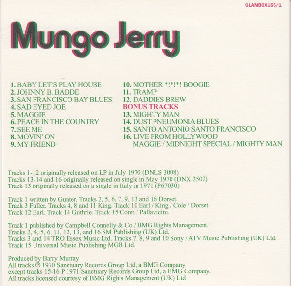 Mungo Jerry : The Dawn Albums Collection (Box, Comp + CD, Album, RE, RM + CD, Album, RE, RM )