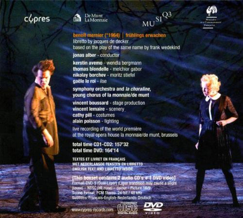 Benoît Mernier - Kerstin Avemo | Thomas Blondelle | Nikolay Borchev | Gaële Le Roi | Orchestre Du Théâtre Royal De La Monnaie And Choeur D'Enfants De La Monnaie | Jonas Alber : Frühlings Erwachen (2xCD, Album + DVD-V, NTSC)