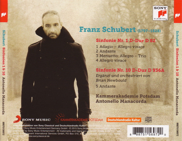 Franz Schubert - Kammerakademie Potsdam, Antonello Manacorda : Sinfonie 1 / Andante Aus Sinfonie 10 (CD)