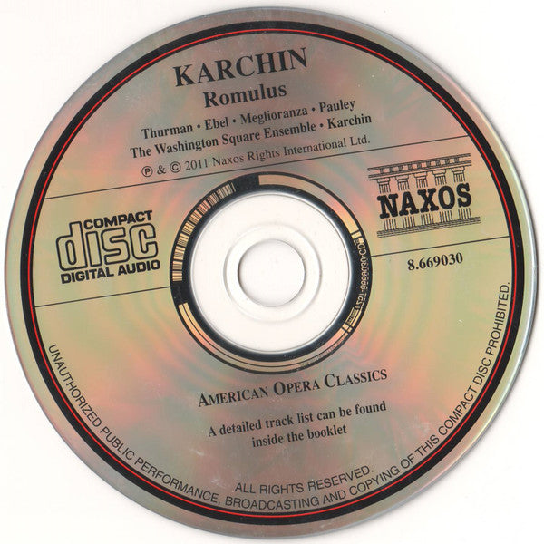 Louis Karchin - Katrina Thurman • Steven Ebel • Thomas Meglioranza • Wilbur Pauley • The Washington Square Ensemble : Romulus, A Comic Opera In One Act (CD, Album)
