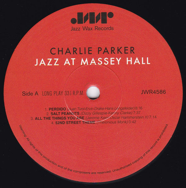 The Quintet, Charlie Parker, Dizzy Gillespie, Bud Powell, Charles Mingus, Max Roach : Jazz At Massey Hall (LP, Album, Ltd, RE)