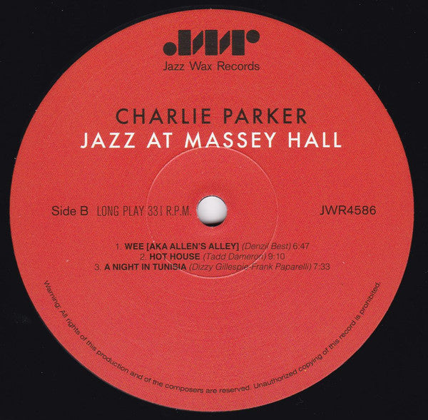 The Quintet, Charlie Parker, Dizzy Gillespie, Bud Powell, Charles Mingus, Max Roach : Jazz At Massey Hall (LP, Album, Ltd, RE)