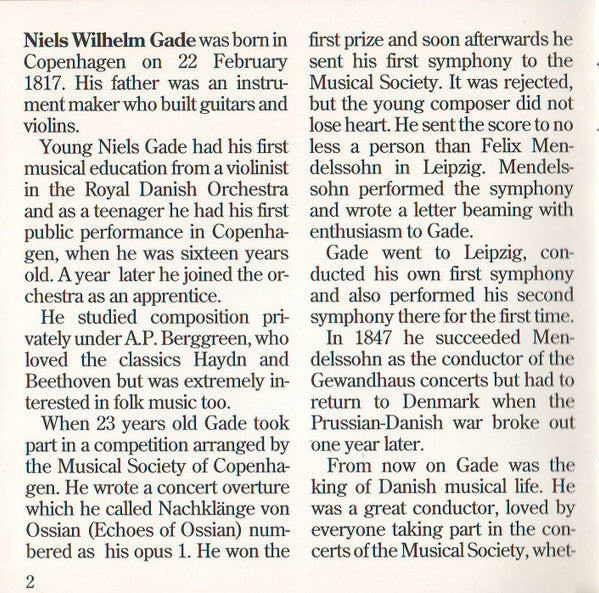 Niels Wilhelm Gade / Collegium Musicum Copenhagen • Michael Schønwandt : Symphonies 7 & 8 (CD, Album)