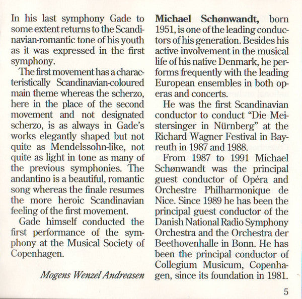 Niels Wilhelm Gade / Collegium Musicum Copenhagen • Michael Schønwandt : Symphonies 7 & 8 (CD, Album)