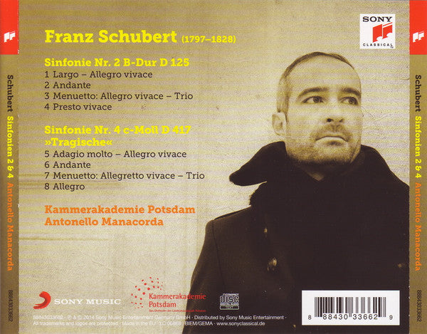 Franz Schubert, Kammerakademie Potsdam, Antonello Manacorda : Sinfonie 4 »Tragische« / Sinfonie 2 (CD)