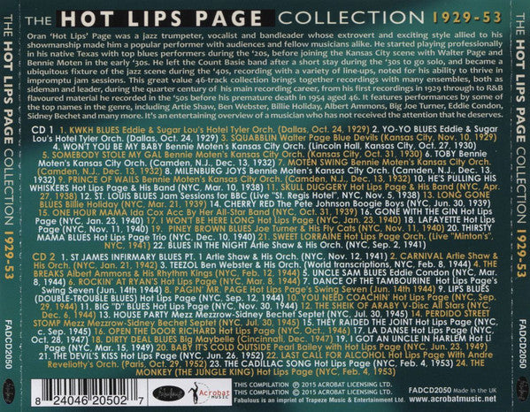 Hot Lips Page : The Hot Lips Page Collection 1929-53 (2xCD, Comp)