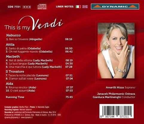 Amarilli Nizza, Janacek Philharmonic Orchestra, Gianluca Martinenghi : This Is My Verdi (CD)