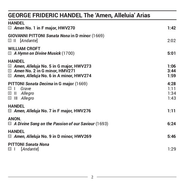 Georg Friedrich Händel, Robert Crowe, Il Furioso, Victor Coelho (2), David Dolata : The Complete "Amen, Alleluia" Arias, HWV 269-77 (CD, Album)