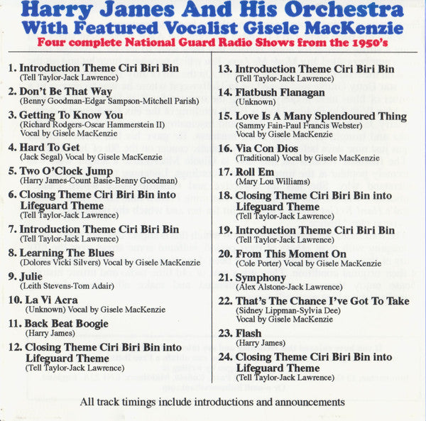 Harry James And His Orchestra : Don't Be That Way (CDr, Mono)