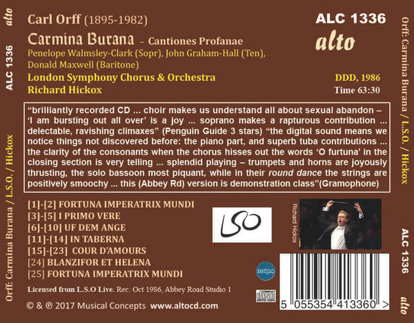 Carl Orff - London Symphony Chorus, London Symphony Orchestra, Richard Hickox : Carmina Burana (CD, RE)