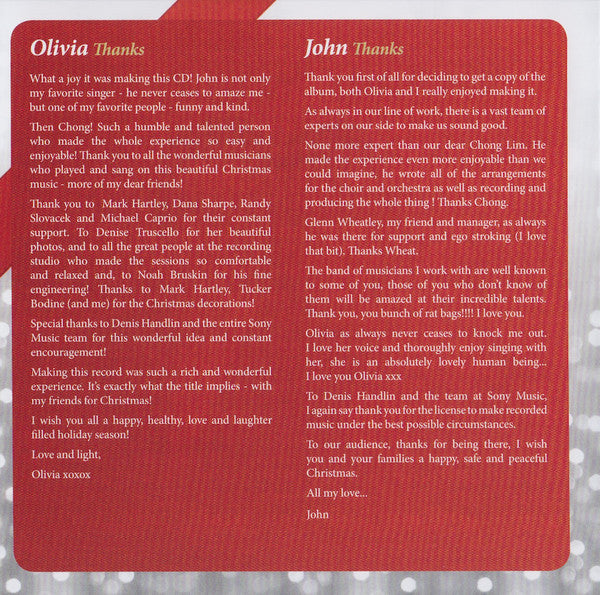 John Farnham & Olivia Newton-John : Friends For Christmas (CD, Album, Dlx)