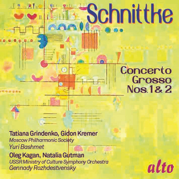 Alfred Schnittke, Tatiana Grindenko, Gidon Kremer, Moscow Philharmonic Orchestra, Yuri Bashmet, Oleg Kagan, Natalia Gutman, Государственный Симфонический Оркестр Министерства Культуры СССР, Gennadi Rozhdestvensky : Concerto Grosso No. 1 For Two Violins, Harpsichord, Prepared Piano And Strings  (CD, Comp, RE)
