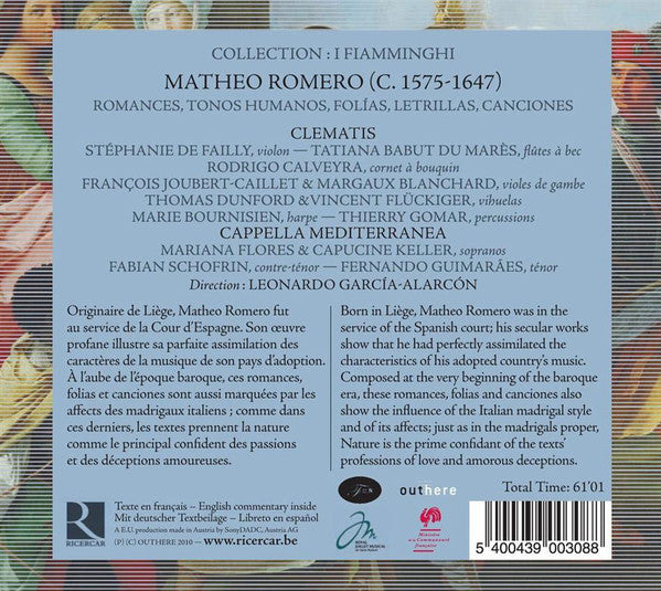 Mateo Romero, Ensemble Clematis, Cappella Mediterranea, Leonardo Garcia Alarcón : Romerico Florido (CD, Album)