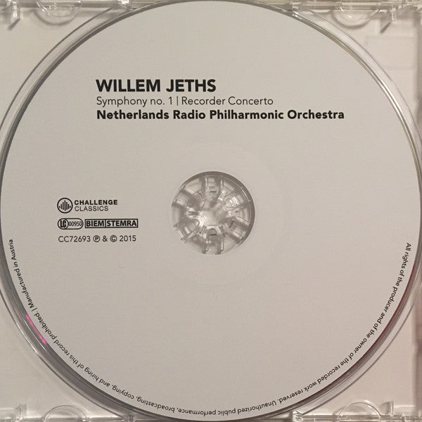 Willem Jeths - Radio Filharmonisch Orkest / Edo de Waart | Markus Stenz, Karin Strobos, Erik Bosgraaf : Symphony no. 1 | Recorder Concerto (CD, Album)