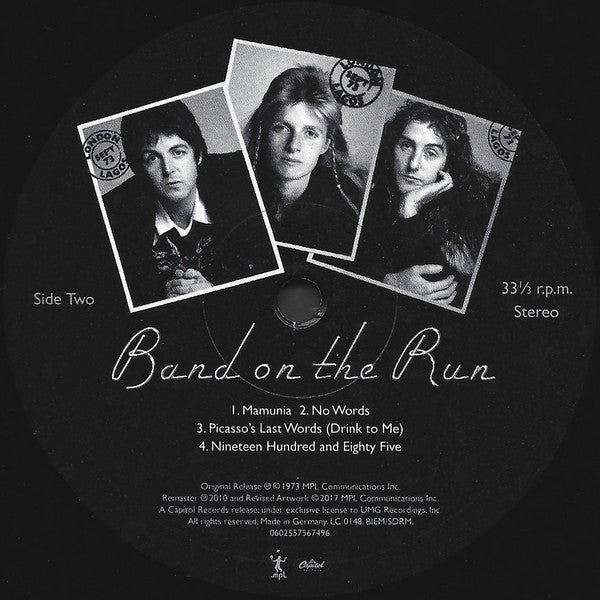 Wings (2) : Band On The Run (LP, Album, RE, RM, 180)