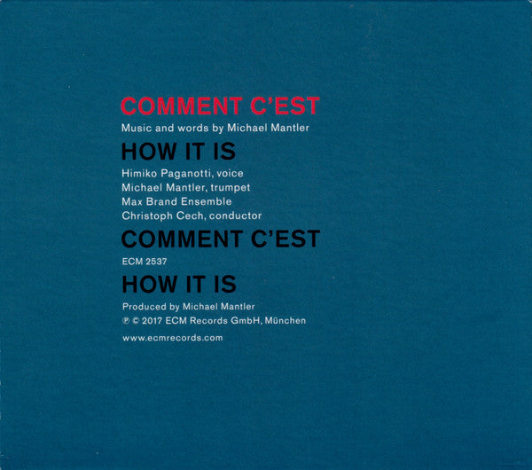 Michael Mantler : Comment C'est (CD, Album)