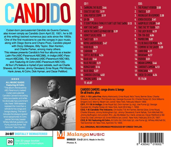 Candido : Latin Fire / In Indigo / The Volcanic / Featuring Al Cohn  (2xCD, Comp, RM)