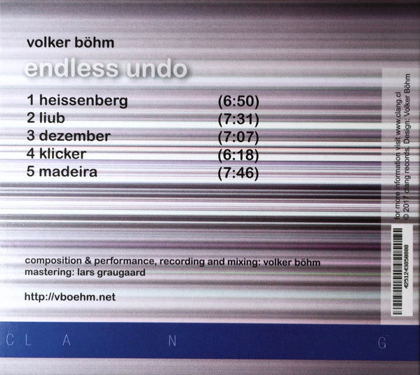 Volker Böhm : Endless Undo (CD, Album)