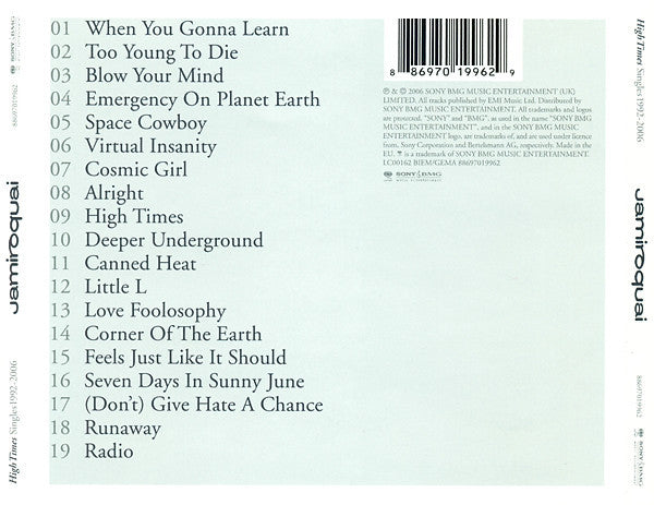 Jamiroquai : High Times (Singles 1992–2006) (CD, Comp, RM)