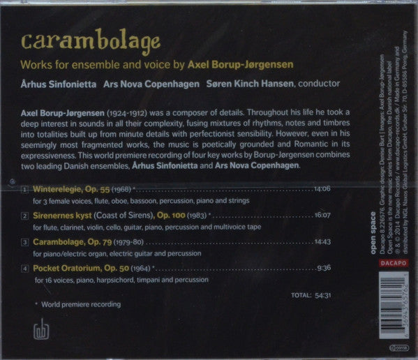 Axel Borup-Jørgensen, Århus Sinfonietta, Ars Nova Copenhagen, Søren Kinch Hansen : Carambolage (CD, Album)