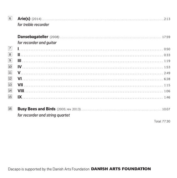Mogens Christensen / Pernille Petersen (2), Bjarke Mogensen, Per Pålsson, Messer Quartet : Busy Bees And Birds (Works For Recorder By Mogens Christensen) (CD, Album)