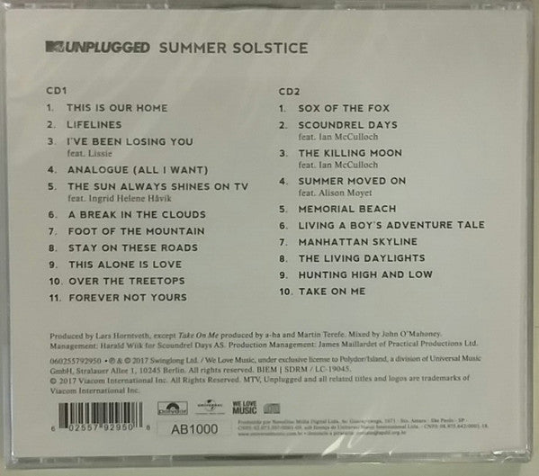 a-ha : MTV Unplugged (Summer Solstice) (2xCD, Album, RP)