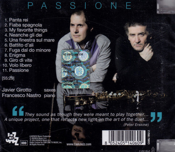 Javier Girotto, Francesco Nastro : Passione (CD, Album)