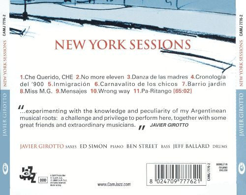 Javier Girotto, Edward Simon, Ben Street, Jeff Ballard : New York Sessions (CD, Album)